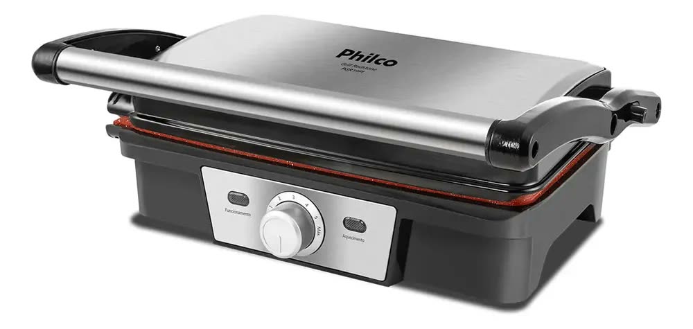 Grill PGR19PI Revestimento Redstone 7 temperaturas 1000W Philco