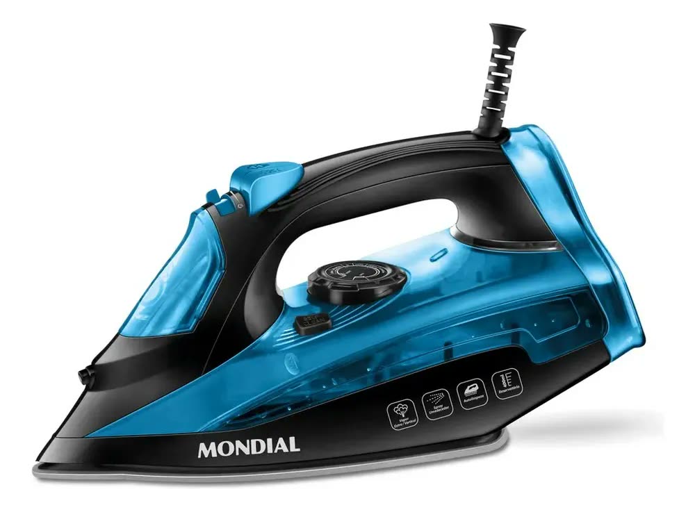 Ferro De Passar A Vapor F-53 Azul E Preto Mondial