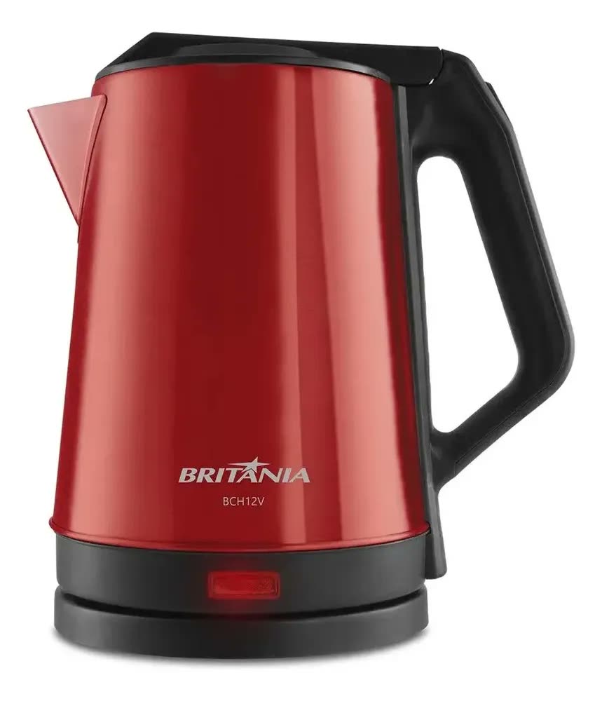 Chaleira Elétrica BCH12V Inox 1,9L Potência de 1150W Cor Vermelho Britânia