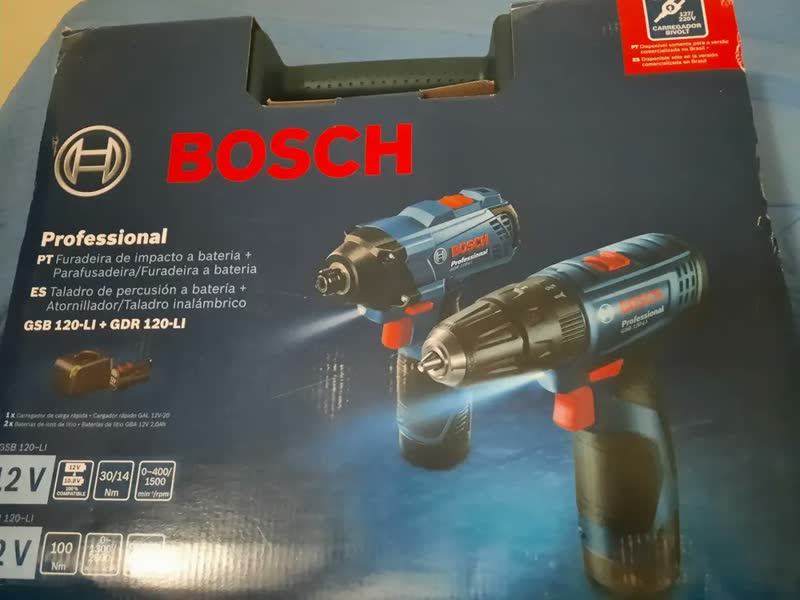 foto de Kit Bosch Furadeira GSB120-LI + Chave Impacto GDR120-LI 12V