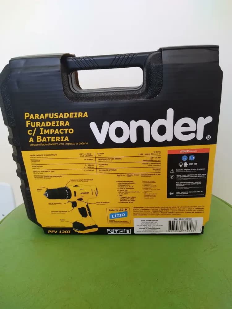 foto de Parafusadeira/furadeira C/ Impacto Vonder Pfv120i