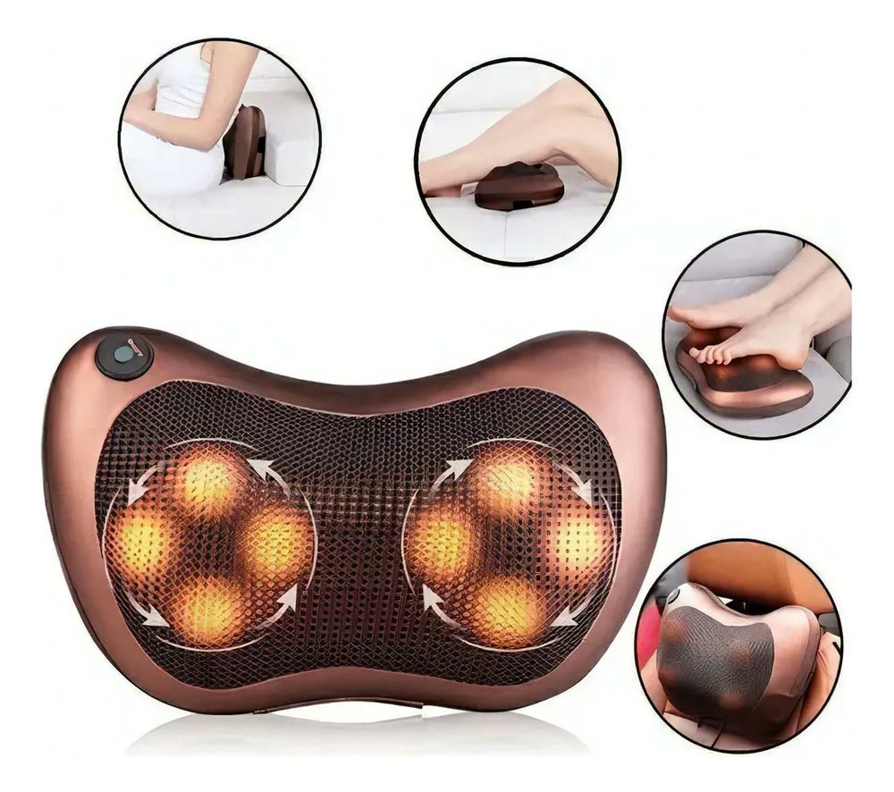 Massageador Travesseiro Elétrico Corporal Pescoço Lombar