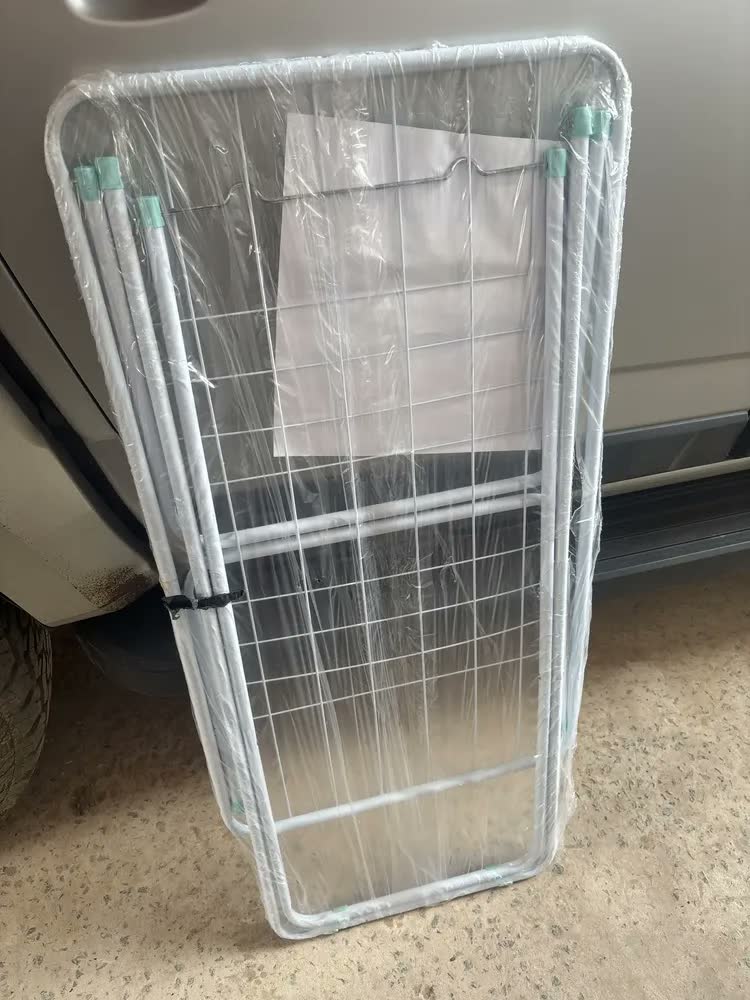 foto de Mor Varal De Chão Reforçado Com Abas Dobrável Grande Retrátil Slim Cor Branco