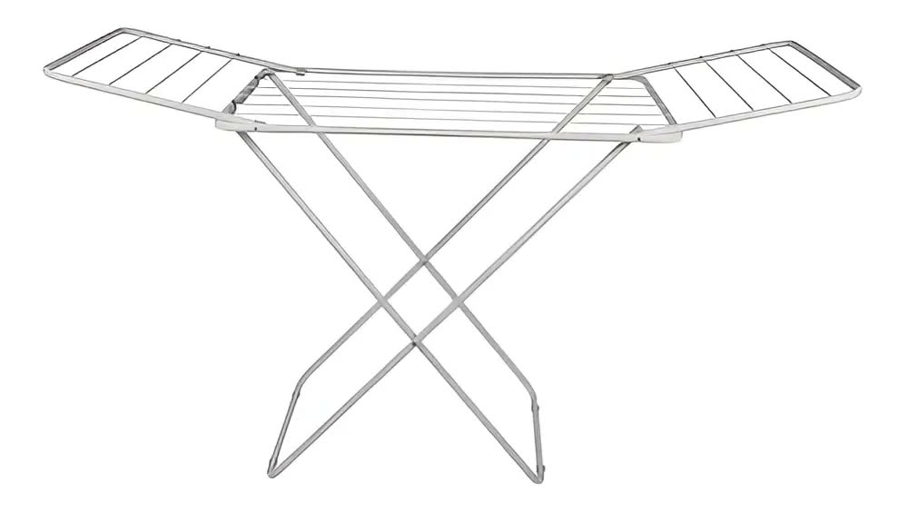 Mor Varal De Chão Reforçado Com Abas Dobrável Grande Retrátil Slim Cor Branco