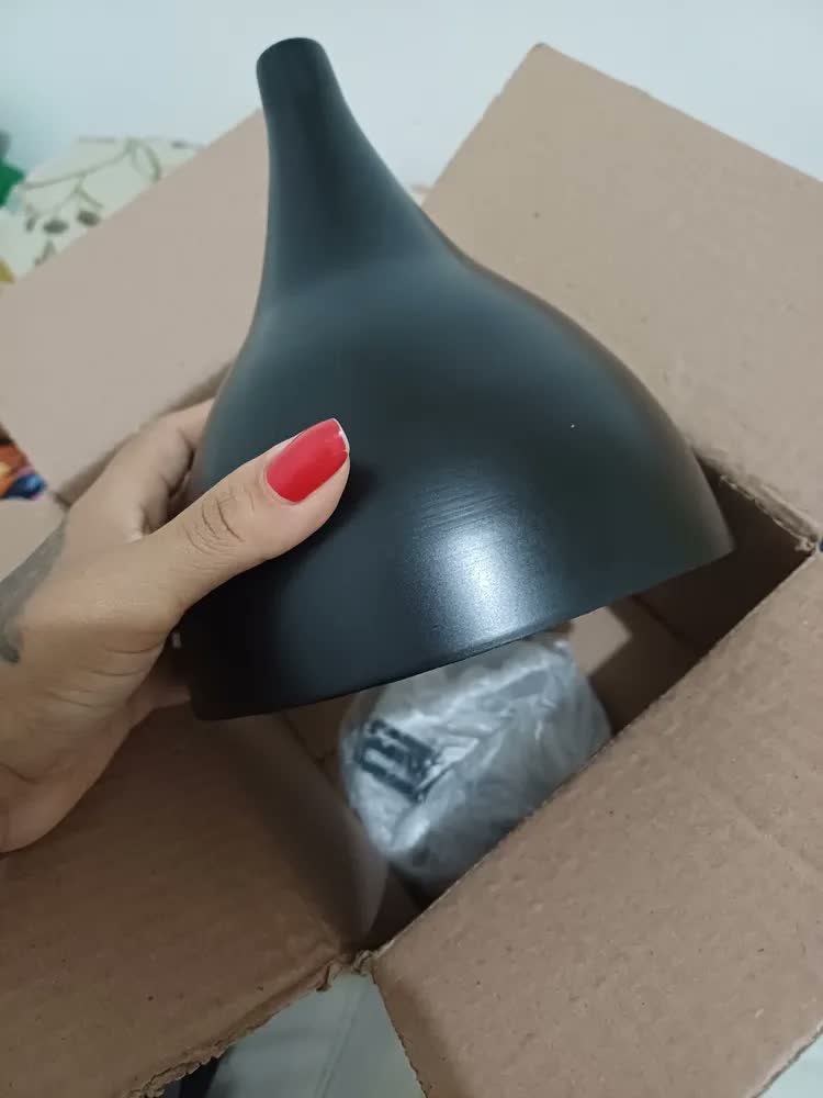 foto de Luminária Gota Kit 3 Pendentes De Teto Imediato Cor Preto