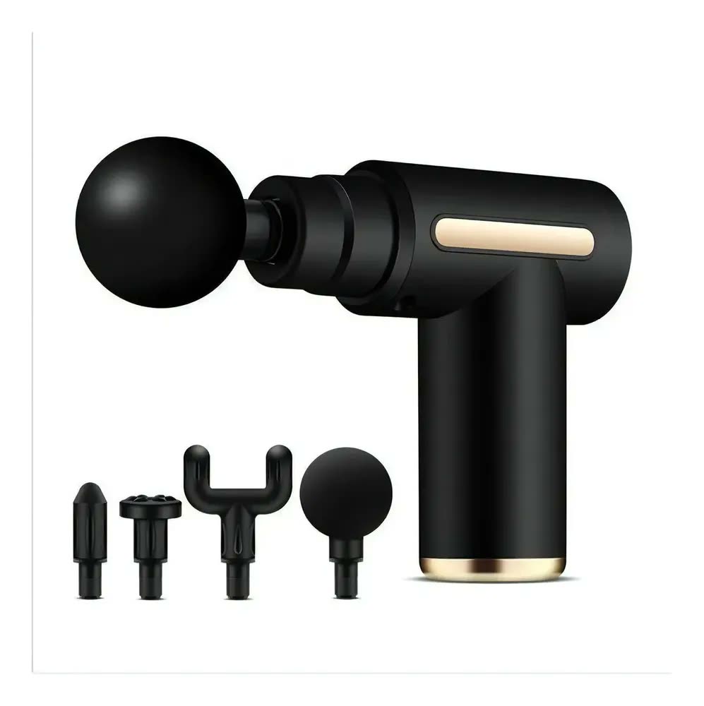 Massageador Tomate Pistola de Massagem Miofascial 4 Pontas 6 Velocidades