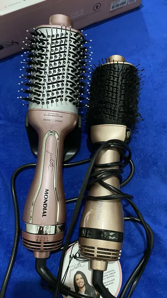 foto de Escova Secadora Mondial Keratin - Es-11-bi Grafite/golden Rose