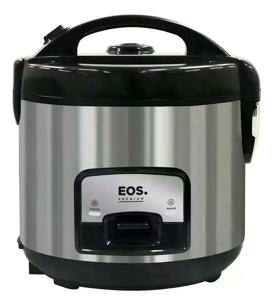 Panela Elétrica De Arroz Eos 10 Xicaras Inox Preta Clear Glass EPA10PI