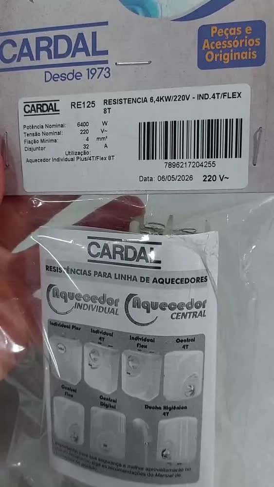 foto de Resistência Aquecedor Cardal Individual 4T Flex 6400W 220V Branco
