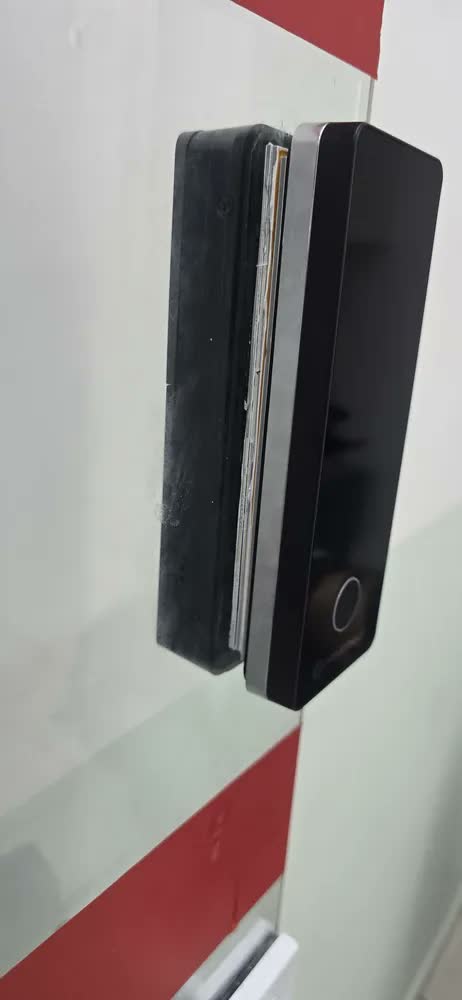 foto de Fechadura Digital Primebras Athenas Vidro Bluetooth Biométrica Senha Cartão RFID Eletrônica App Porta De Vidro