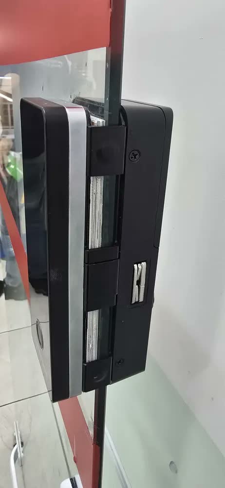 foto de Fechadura Digital Primebras Athenas Vidro Bluetooth Biométrica Senha Cartão RFID Eletrônica App Porta De Vidro