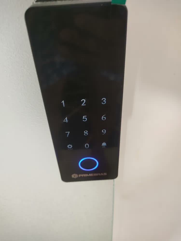 foto de Fechadura Digital Primebras Athenas Vidro Bluetooth Biométrica Senha Cartão RFID Eletrônica App Porta De Vidro