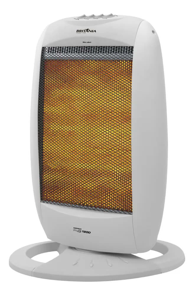Aquecedor de Ar Halógeno Britânia AB1200 1200W com Oscilação