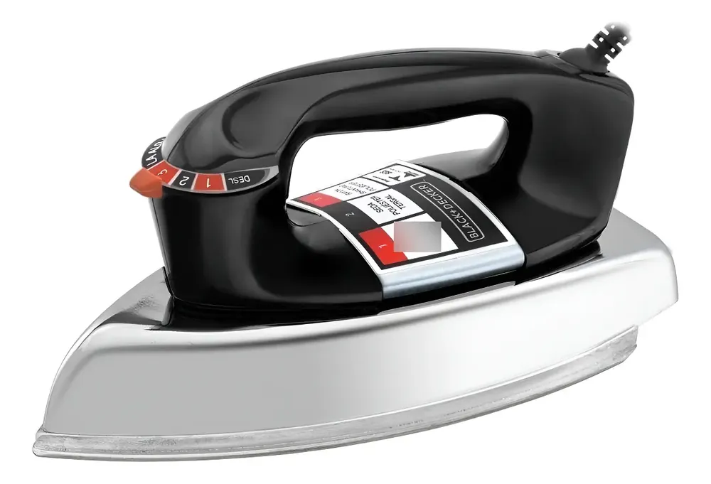 foto de Ferro de Passar A Seco Elétrico Black & Decker VFA1110TM2 Tradicional Preto Base Alumínio
