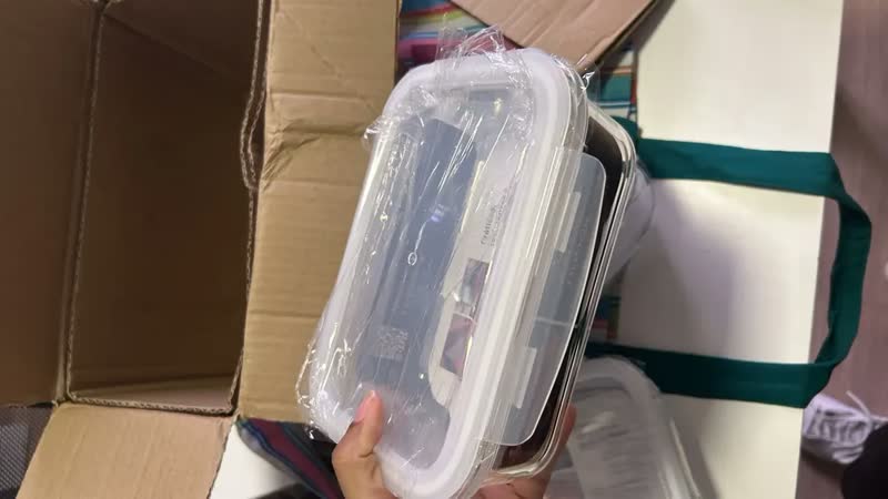 foto de Kit 4 Potes Vidro 1040ml Marmita Hermetico Cor Branco (QH)