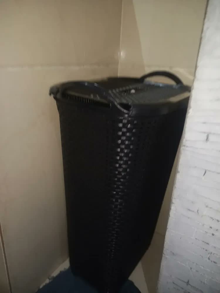 foto de Cesto Para Roupas Roupeiro Organizador Rattan Vime 50 Litros Cor Branco