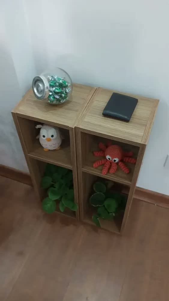 foto de Mesa de Cabeceira Madeira Carvalho Safira Minimalista 20cm das Prateleiras