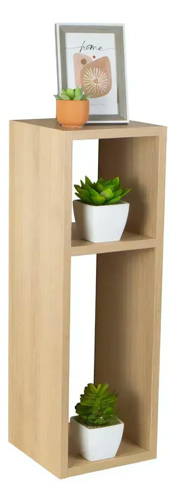 foto de Mesa de Cabeceira Madeira Carvalho Safira Minimalista 20cm das Prateleiras