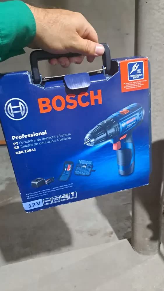 foto de Furadeira de impacto Bosch Gsb 120-li 12v + estojo azul