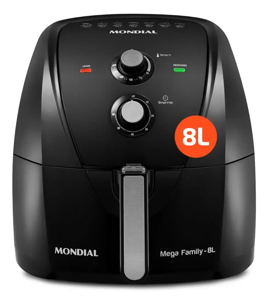 Fritadeira Sem Óleo Air Fryer 8L, Mondial, 1900W - AFN-80-FB