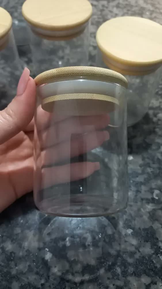 foto de Kit 6 Potes Para Tempero Vidro 250ml Hermético Tampa 250 Ml Cor Transparente Plasvale