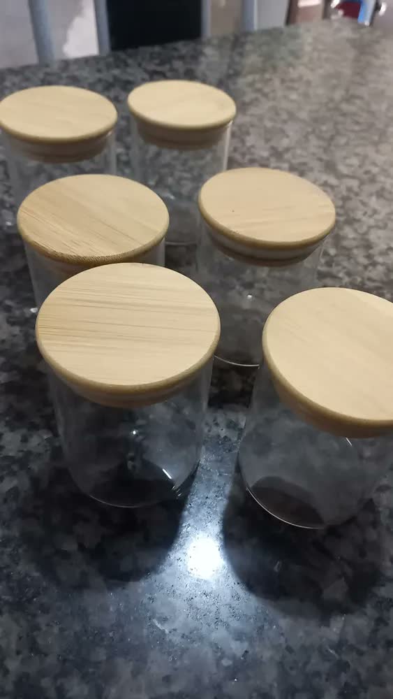 foto de Kit 6 Potes Para Tempero Vidro 250ml Hermético Tampa 250 Ml Cor Transparente Plasvale