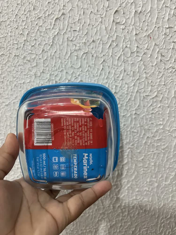 foto de Pote De Vidro Quadrado Papinha Marmita Facilita 500ml 6peças