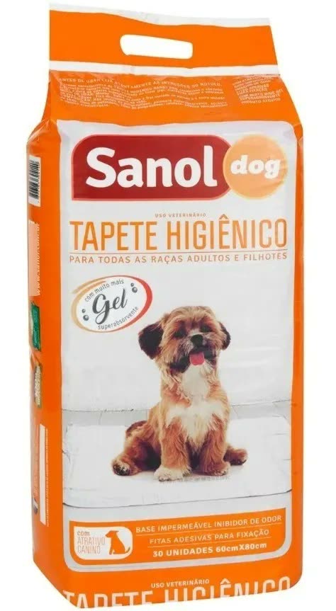 Tapete higiênico Sanol Dog 60x80cm 30 unidades