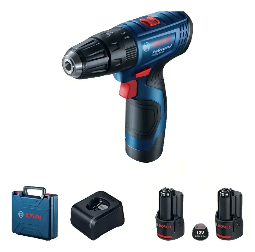 Furadeira Parafusadeira Sem Fio De 10mm Bosch Gsb 120-li 12v Com Acessorios Azul