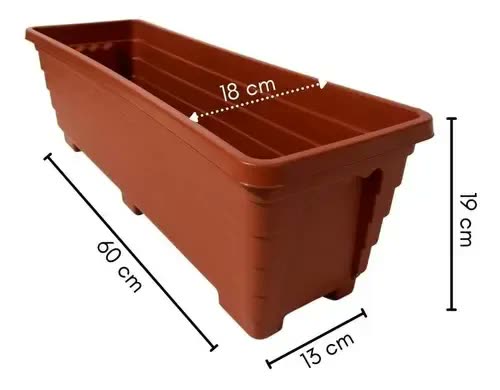 Floreira De Chão 60cm Vaso Jardineira Grande Plantas E Horta Cor Preto