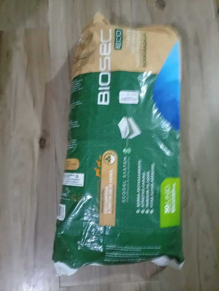 foto de Tapete Higiênico Biodegrável Biosec Eco 80x60cm 30 Unidades Sustentável Ecológico Amigo da Natureza anti Odor para Pet cachorro cão