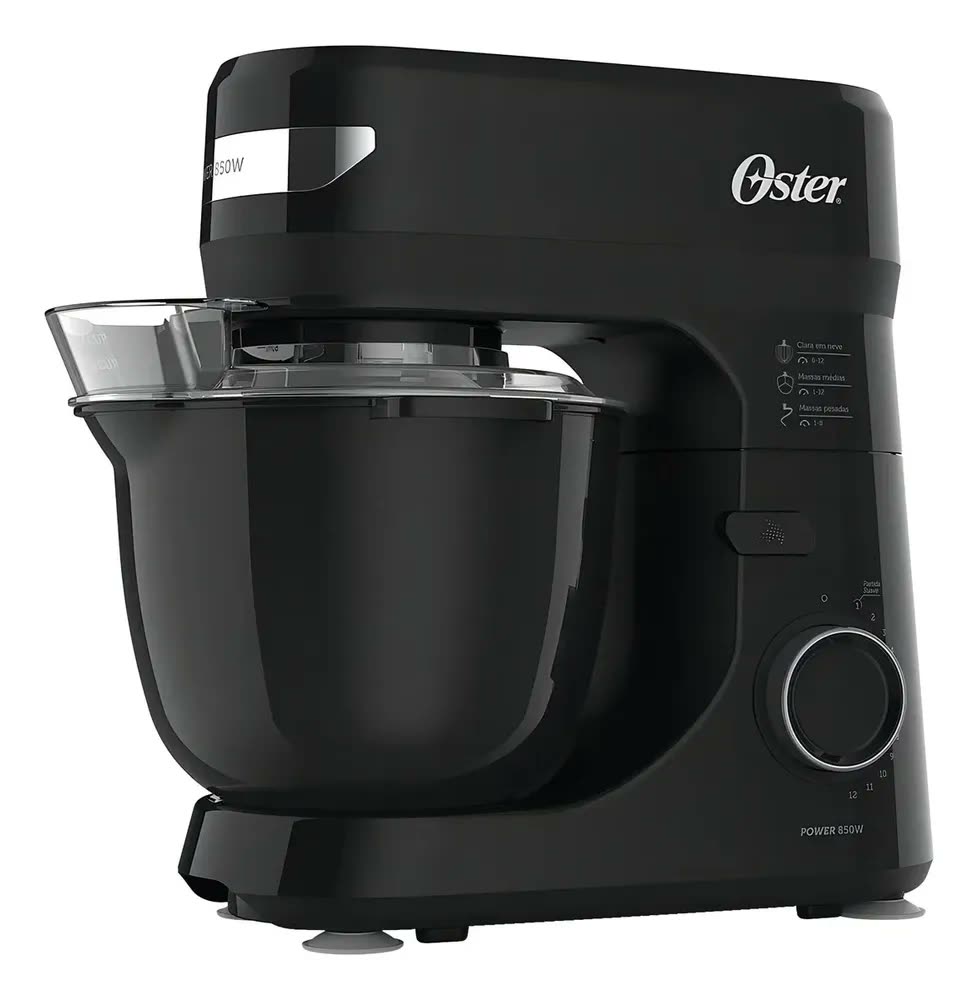 Batedeira Planetária Black 12 Velocidade Obat640 Oster 850w Cor Preto/Inox