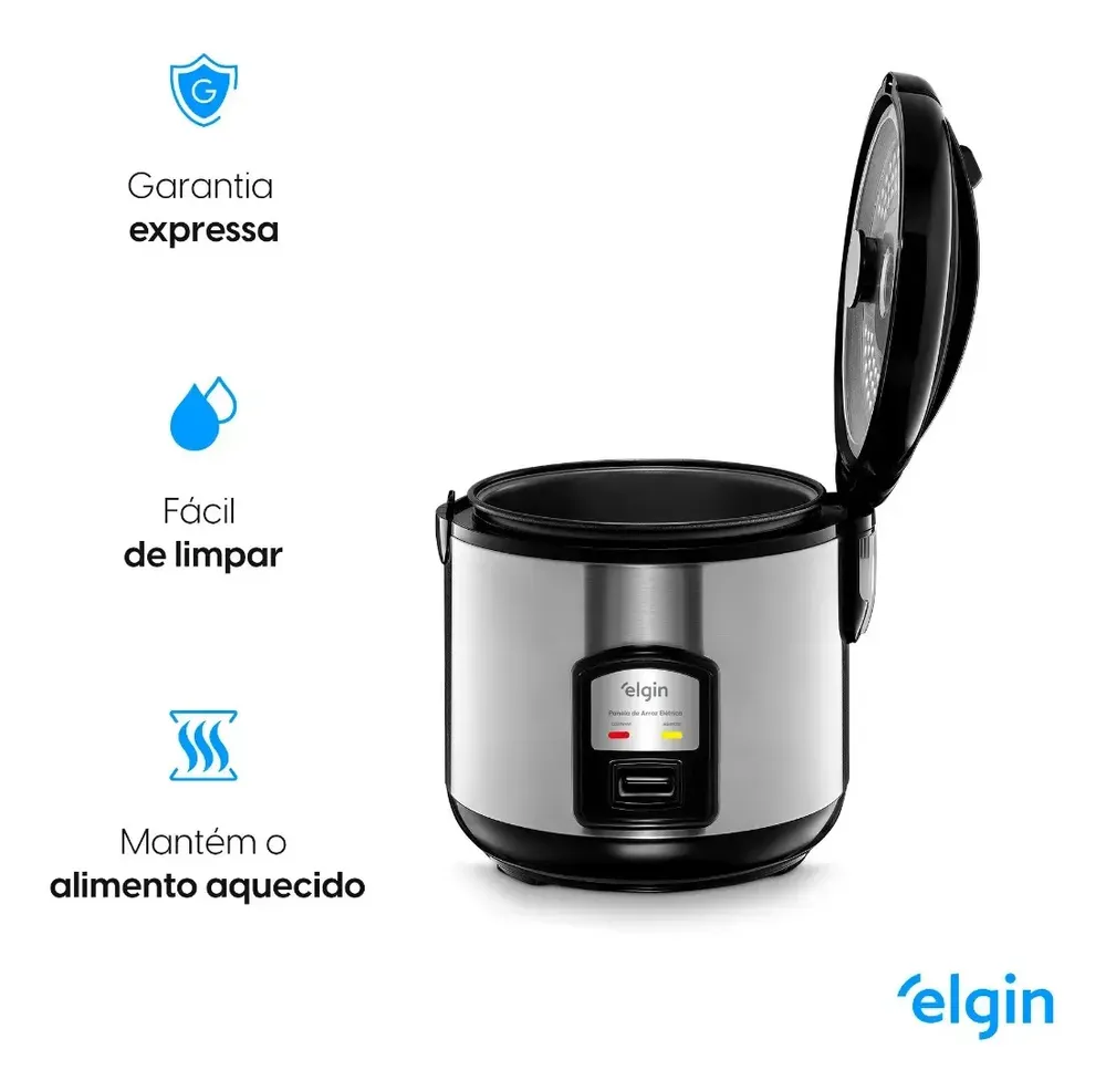 foto de Panela De Arroz Elétrica Gran Rizzo 700w Elgin 10 Xíc Preto
