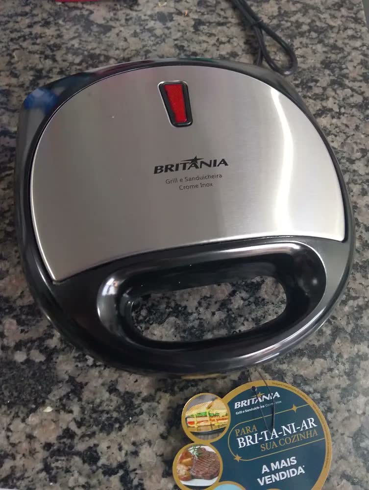 foto de Grill E Sanduicheira Crome Inox 750w Britânia