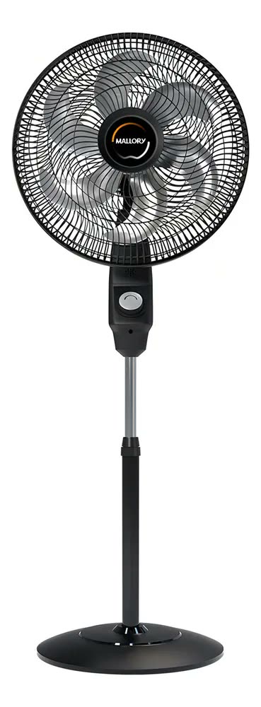 Ventilador De Coluna Mallory Éolo Preto E Grafite - Cor das pás Prateado Diâmetro 40 cm Material das pás Plástico Quantidade de pás 6