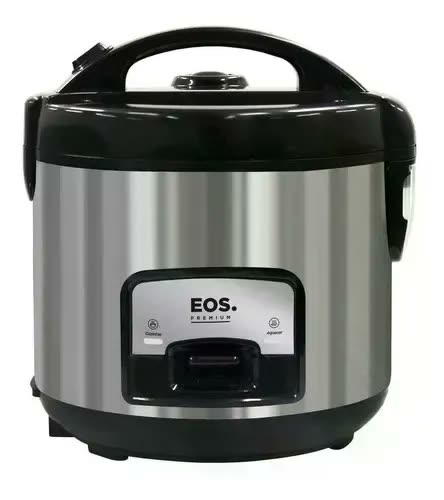 Panela Elétrica De Arroz Eos EPA10PI 10 Xicaras Inox Preta Preto Frequência 60Hz