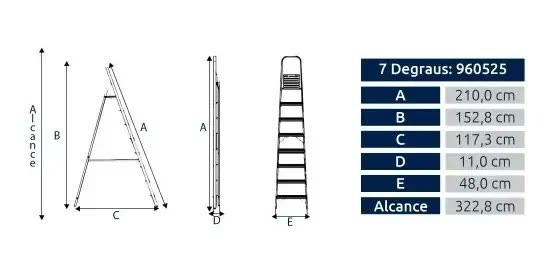 Escada Aluminio 7d Alumasa Cor Prateado