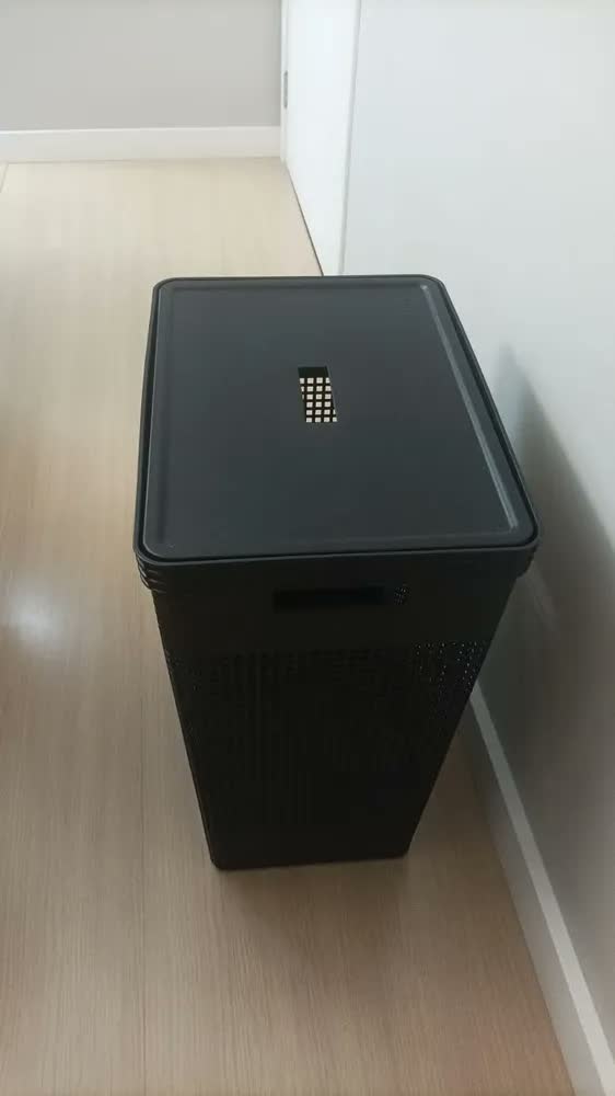 foto de Cesto De Roupa Suja Tampa Grid 49l Organizador Área Serviço