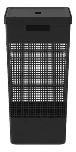 Cesto De Roupa Suja Tampa Grid 49l Organizador Área Serviço