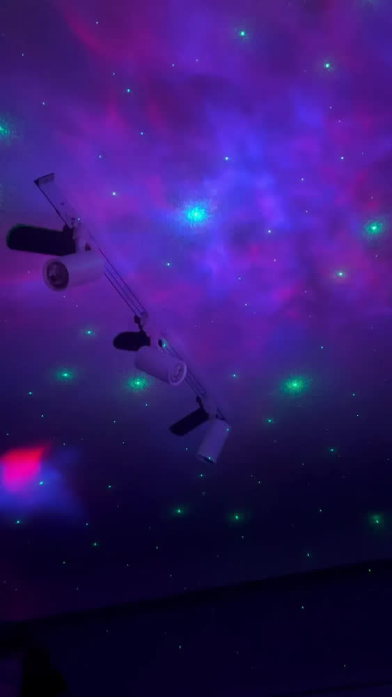 foto de Projetor Astronauta de Galáxia Estrelas LED USB Branco