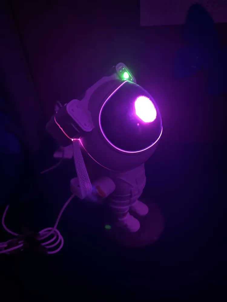foto de Projetor Astronauta de Galáxia Estrelas LED USB Branco