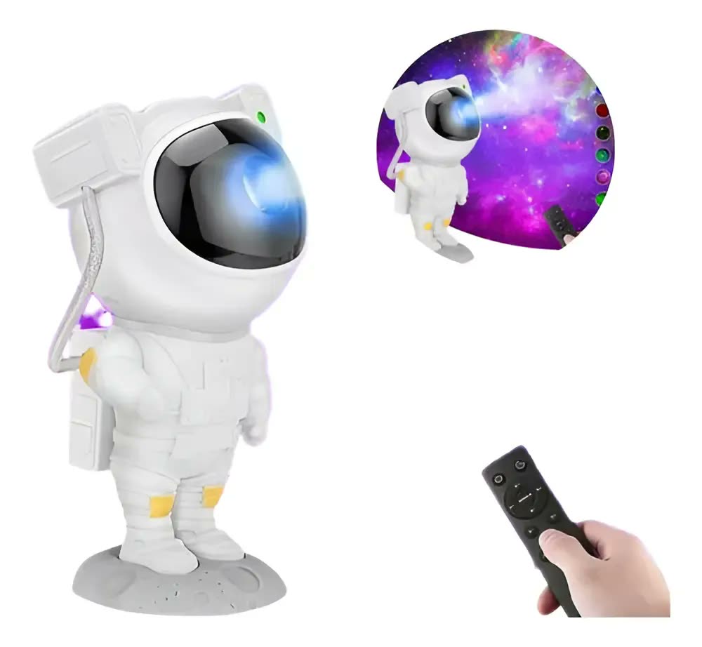 foto de Projetor Astronauta de Galáxia Estrelas LED USB Branco