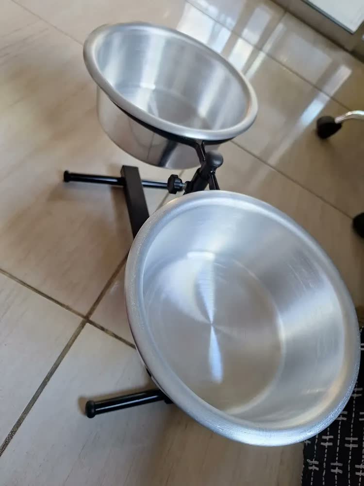 foto de Comedouro Elevado Duplo Regulável Pote Ração Cachorro Grande