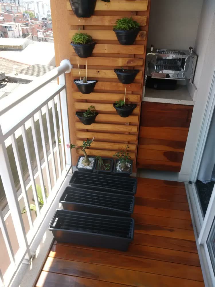 foto de Combo 3 Floreiras De Chão 60cm Jardineiras P/ Plantas E Hortas Cor Preto