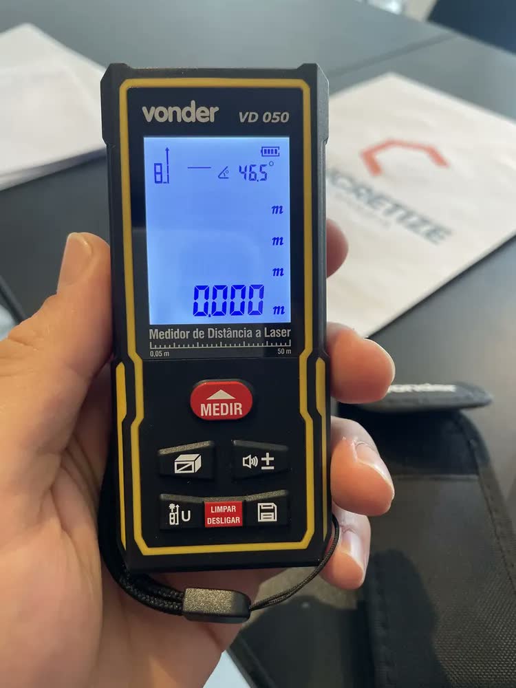 foto de Medidor Laser 50m Com Memória Área Volume Vonder VD050