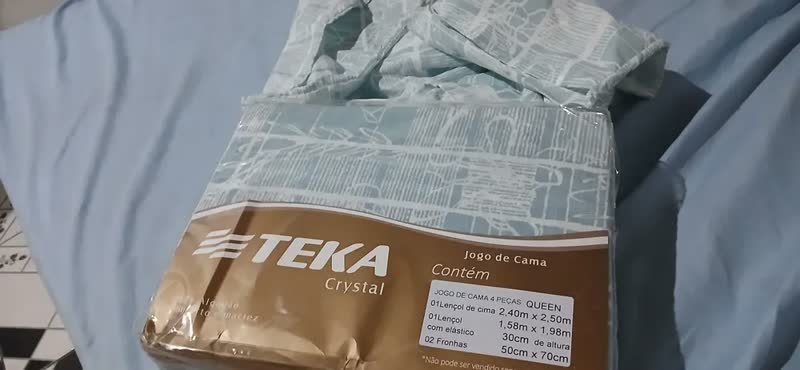 foto de Jogo De Cama Queen Crystal 100% Algodão 4 Peças - Teka