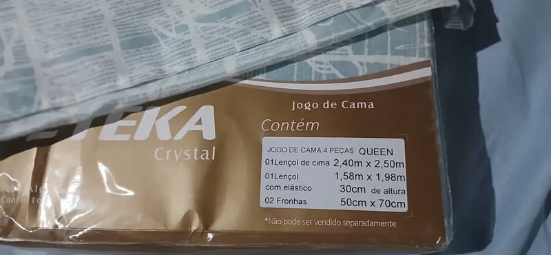 foto de Jogo De Cama Queen Crystal 100% Algodão 4 Peças - Teka