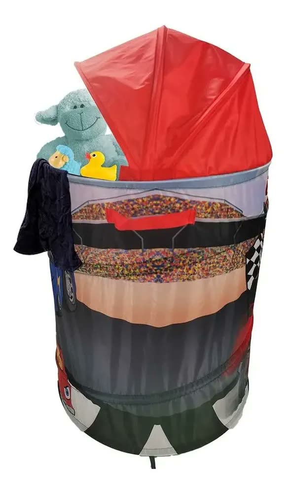Cesto Organizador De Brinquedo Roupa Suja Dobrável Menino Cor Vermelho