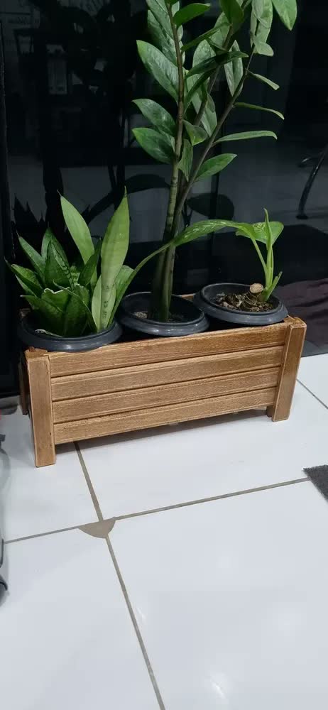 foto de Jardineira Vaso Planta Madeira Ripada 50x21cm Alpe & Aritana