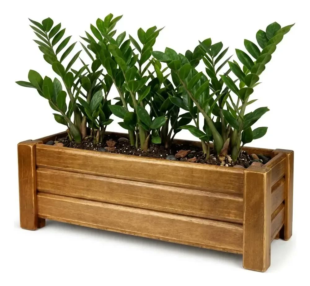 foto de Jardineira Vaso Planta Madeira Ripada 50x21cm Alpe & Aritana